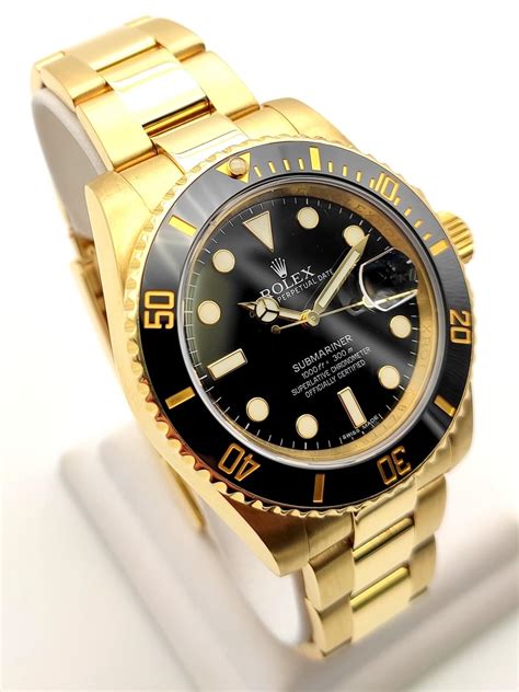 price of solid gold rolex mens watch brand new|18k gold Rolex submariner.